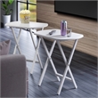 Corbett Set of 2 Oversized Snack Tables White Finish