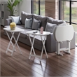 Corbett 4 Oversized Snack Table and Stand White Finish