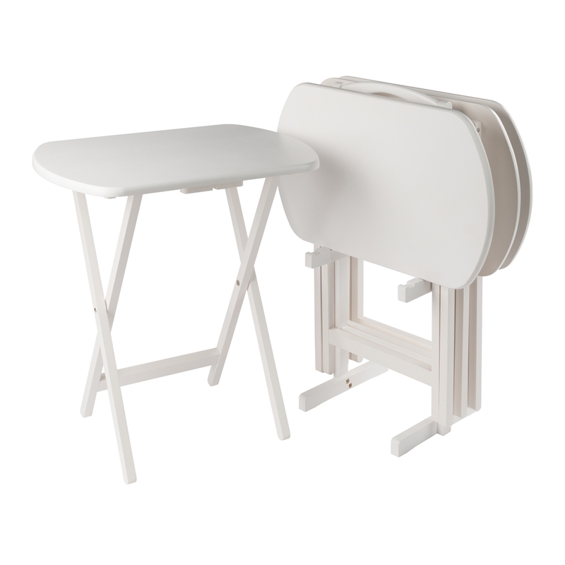 Corbett 4 Oversized Snack Table and Stand White Finish