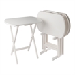 Corbett 4 Oversized Snack Table and Stand White Finish