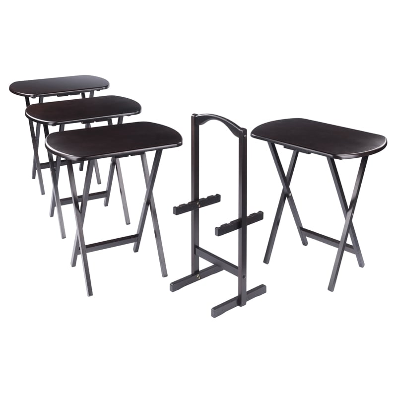 Corbett 4 Oversized Snack Table and Stand Coffee Finish