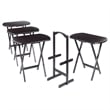 Corbett 4 Oversized Snack Table and Stand Coffee Finish