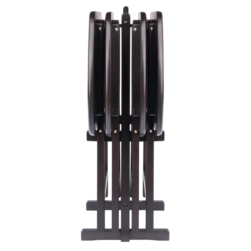 Corbett 4 Oversized Snack Table and Stand Coffee Finish