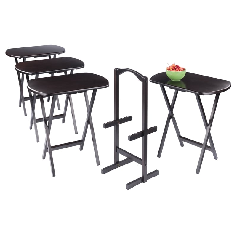 Corbett 4 Oversized Snack Table and Stand Coffee Finish