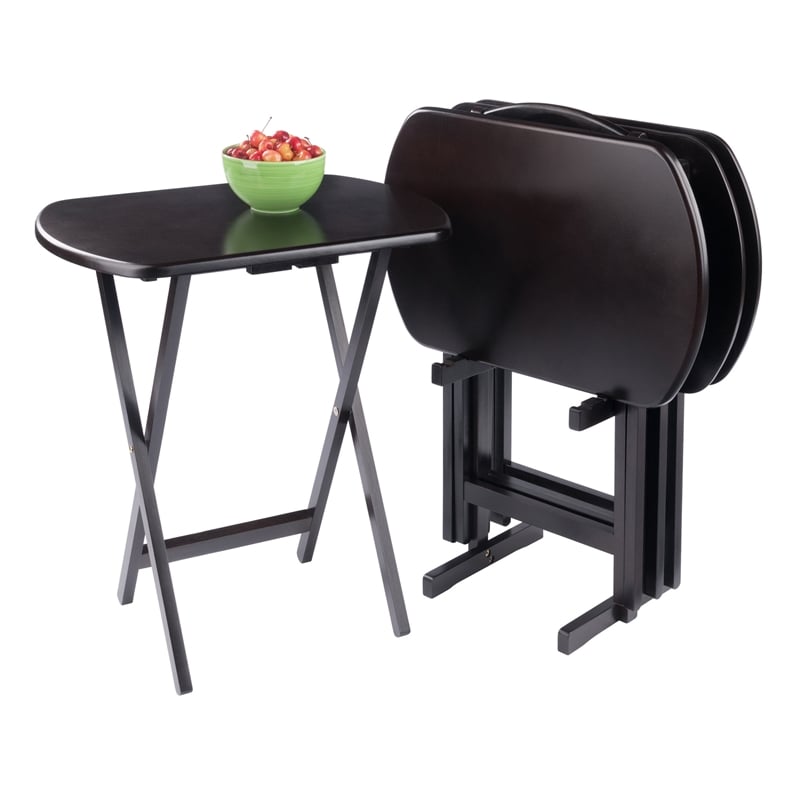 Corbett 4 Oversized Snack Table and Stand Coffee Finish