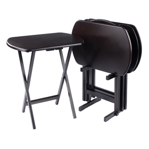 Corbett 4 Oversized Snack Table and Stand Coffee Finish