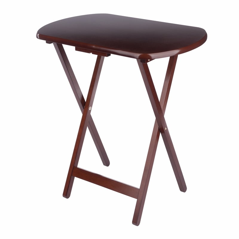 Corbett Set of 2 Oversized Snack Tables Walnut Finish