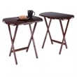 Corbett Set of 2 Oversized Snack Tables Walnut Finish