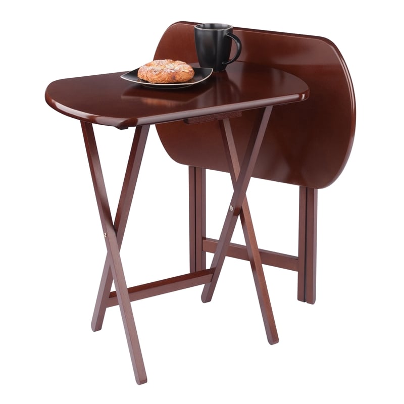 Corbett Set of 2 Oversized Snack Tables Walnut Finish