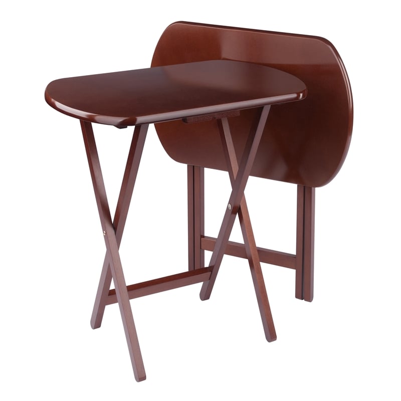 Corbett Set of 2 Oversized Snack Tables Walnut Finish