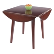 Dawson Round Dining Table Quad Drop Leaf Walnut Finish