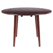 Dawson Round Dining Table Quad Drop Leaf Walnut Finish