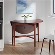 Hannah Double Drop Leaf Round Dining Table Walnut Finish