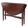 Hannah Double Drop Leaf Round Dining Table Walnut Finish