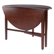 Hannah Double Drop Leaf Round Dining Table Walnut Finish