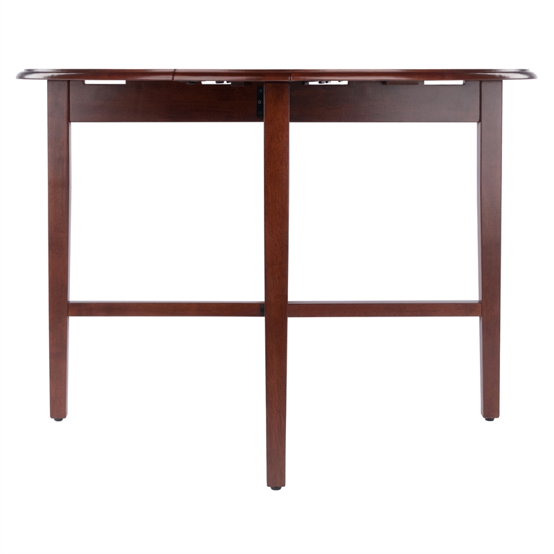 Hannah Double Drop Leaf Round Dining Table Walnut Finish