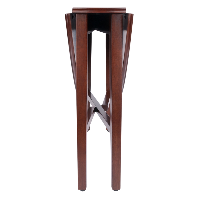 Hannah Double Drop Leaf Round Dining Table Walnut Finish