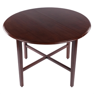 Hannah Double Drop Leaf Round Dining Table Walnut Finish