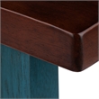 Satori Saddle Seat 24In Counter Stool Rustic Teal and Walnut Finish