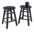 Element 2-Pc Dining Stool Set Black Finish