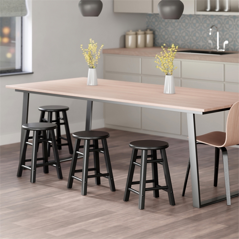 Element 2-Pc Dining Stool Set Black Finish