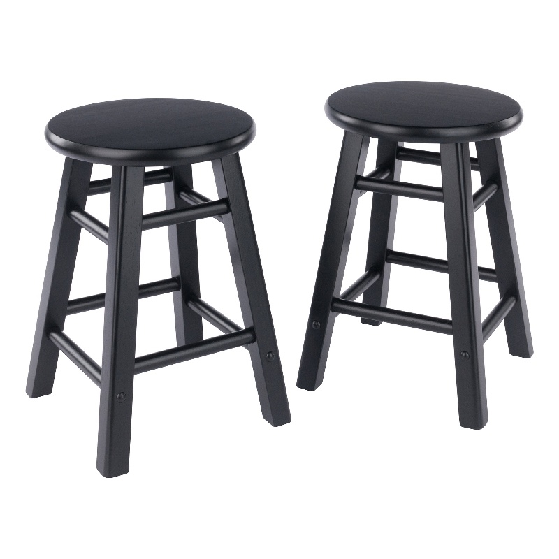 Element 2-Pc Dining Stool Set Black Finish