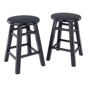 Element 2-Pc Dining Stool Set Black Finish