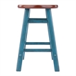Element 2-Pc Dining Stool Set Rustic Teal and Walnut