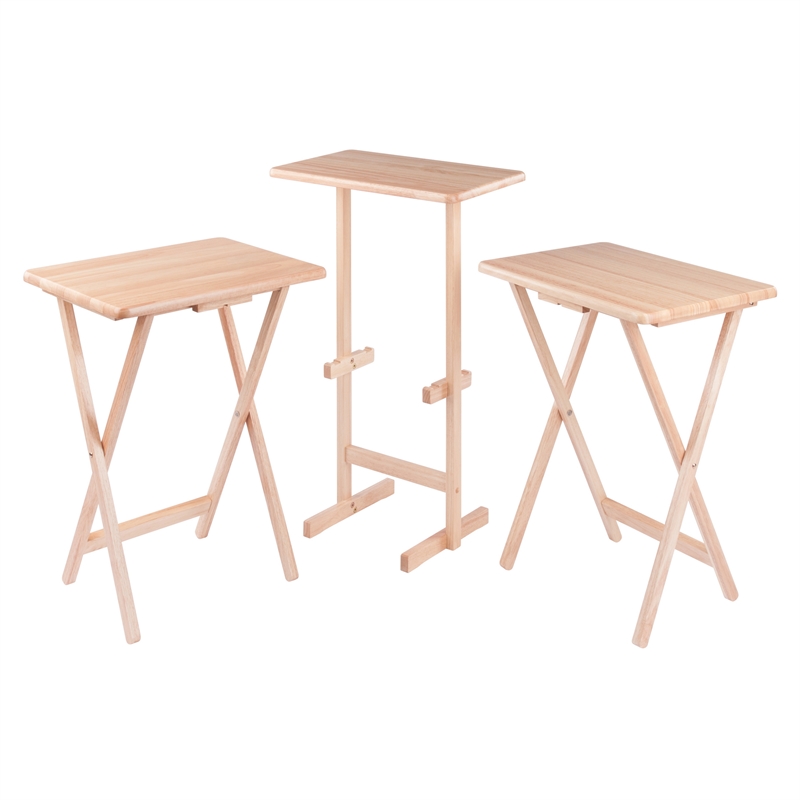 Riley 3-Pc Set Snack Table Natural Finish