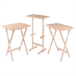 Riley 3-Pc Set Snack Table Natural Finish
