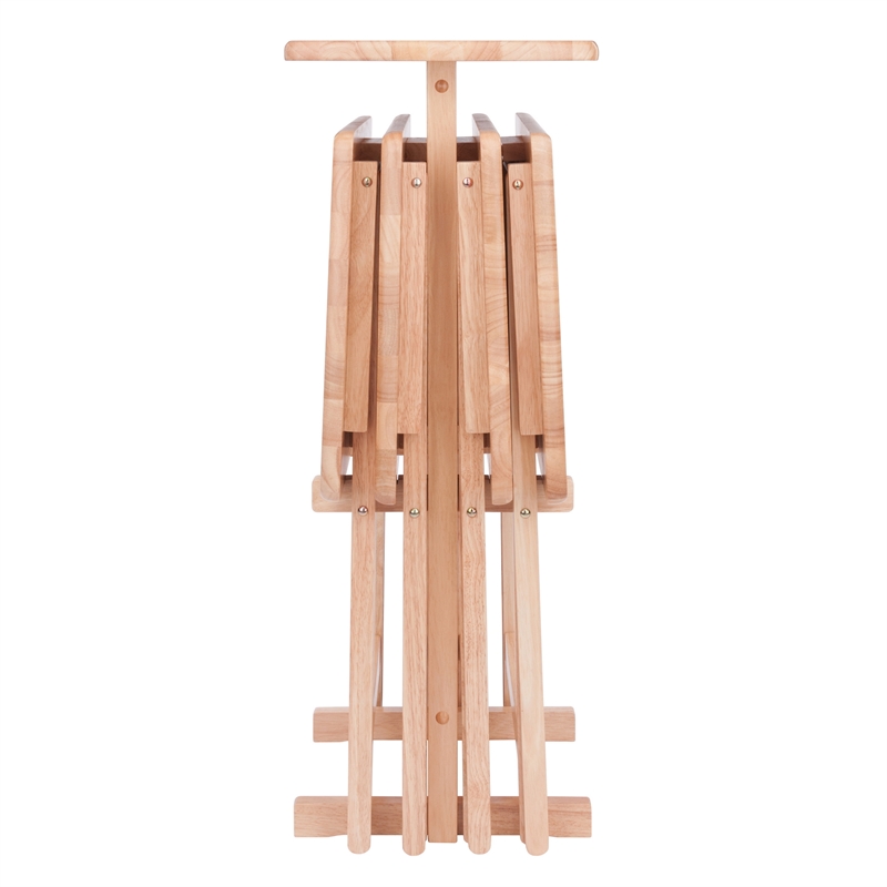 Riley 5-Pc Set Snack Table Natural Finish