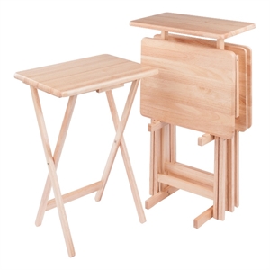 Riley 5-Pc Set Snack Table Natural Finish