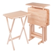 Riley 5-Pc Set Snack Table Natural Finish