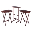 Riley 3-Pc Set Snack Table Walnut Finish