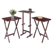 Riley 3-Pc Set Snack Table Walnut Finish