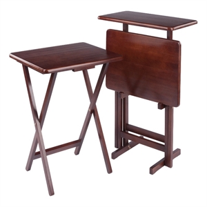 Riley 3-Pc Set Snack Table Walnut Finish