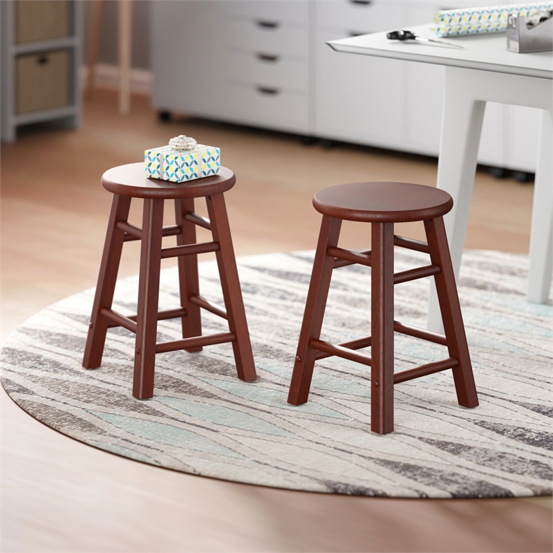 Element 2-Pc Dining Stool Set Walnut