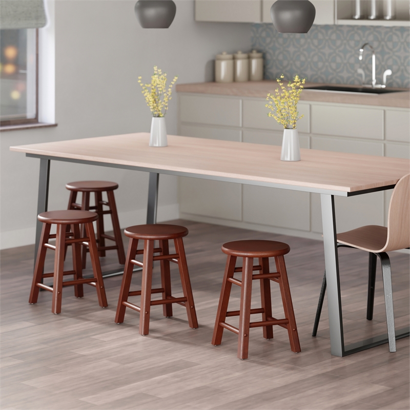 Element 2-Pc Dining Stool Set Walnut
