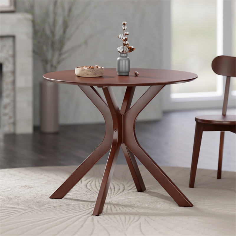 Winsome Lexa Dining Table with Splayed Legs in Walnut Finish