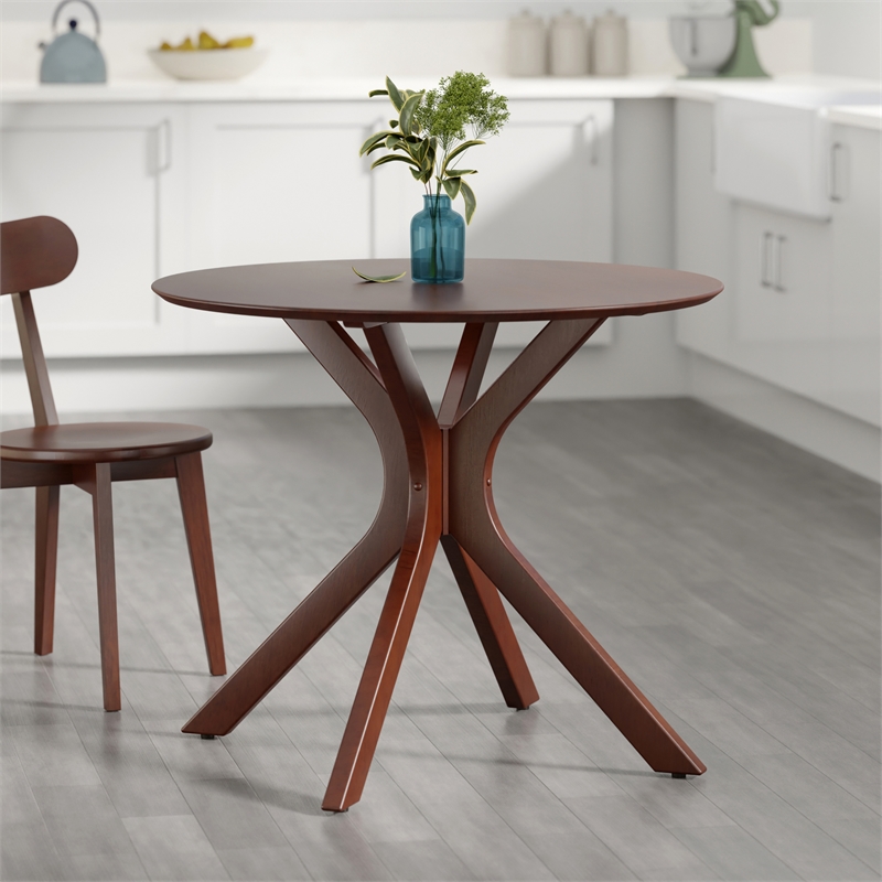 Winsome Lexa Dining Table with Splayed Legs in Walnut Finish