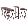 Winsome Riley 5-Pc Set Snack Table in Walnut Finish