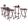 Winsome Riley 5-Pc Set Snack Table in Walnut Finish