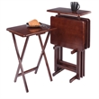 Winsome Riley 5-Pc Set Snack Table in Walnut Finish