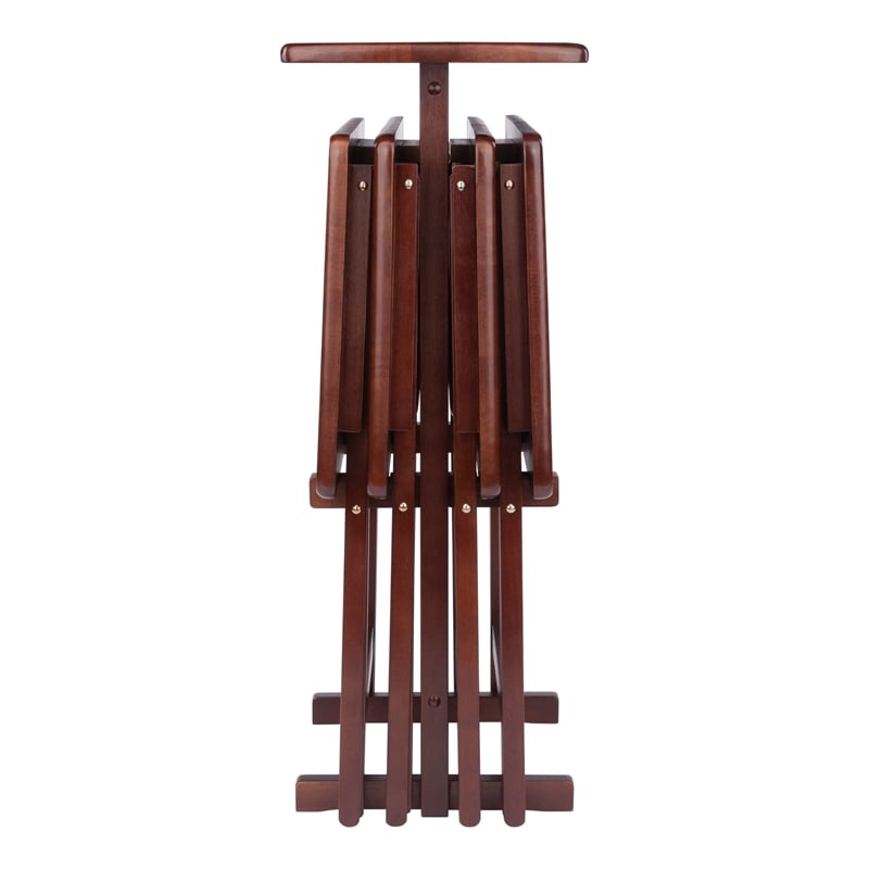 Winsome Riley 5-Pc Set Snack Table in Walnut Finish