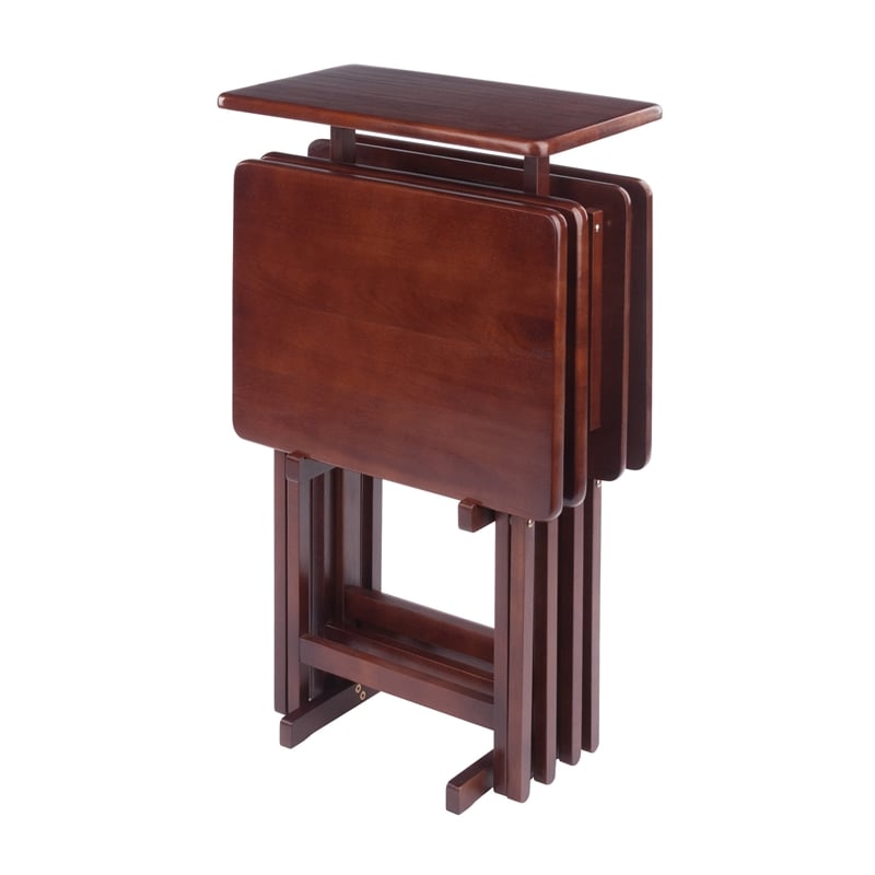 Winsome Riley 5-Pc Set Snack Table in Walnut Finish