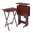 Winsome Riley 5-Pc Set Snack Table in Walnut Finish