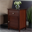 Winsome Eugene Transitional Solid Wood Nightstand with Drawer in Antique Walnut