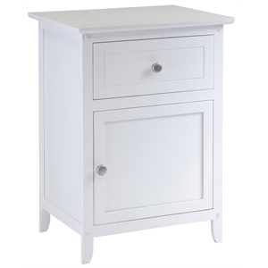 Winsome Eugene Transitional Solid Wood Nightstand with Drawer in White