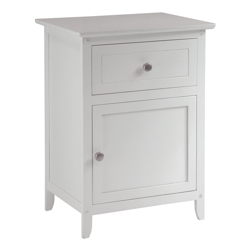 Winsome Nightstand Accent Table with Drawer in White Cymax Business