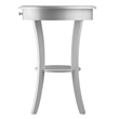 Winsome Sasha Round Solid Wood Accent Table with Drawer Curved Legs in White